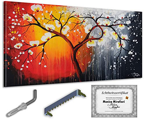 Monica Mirafiori I 100% HANDGEMALT I Gemälde Abstract Poppy 140x70cm | Gemälde Handgemalt | Acrylgemälde | Sehr Großes Acrylbild I Moderne Kunst I Kunstbilder