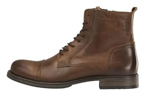 JACK & JONES Jfwrussel Leather Cognac 19, Bottes Motardes Homme, Marron (Cognac Cognac), 41 EU