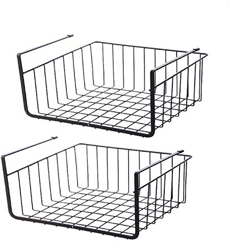 2Pcs Schrankkörbe Metall, Hängekorb Regal Küche Schrankkorb Aufbewahrung für Küche, Büro, Speisekammer, Badezimmer, Schrank