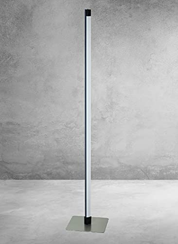 Trango 1524A stufenlos Touch dimmbar Stehlampe Anthrazit schwarz 14 Watt 1200 Lumen LED Modul *STRAIGHT* weißes satiniertes Lampenschirm H:120cm Standlampe Wohnzimmer Leuchte Stehleuchte Touchfunktion
