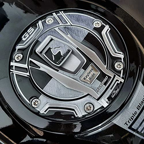 Resin Bike Aufkleber Motorrad Kompatibel Mit BMW R 1250 GS Triple Black 2021-2024. Schutz Motorrad Tankdeckelschutz vor Stößen und Kratzern. Aufklebersatz 3D-Harzklebstoff - Stickers Made in Italy