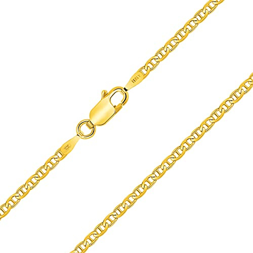 Planetys - Collana - Catena in argento 925/1000 - Maglia marina - Placcato oro giallo 18 carati - Larghezza: 2,4 mm, Argento sterling
