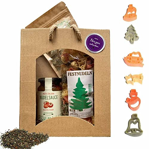 Feinkost-Set Weihnachten mit Nudeln, Sauce und Gewürzen // Geschenk Weihnachten