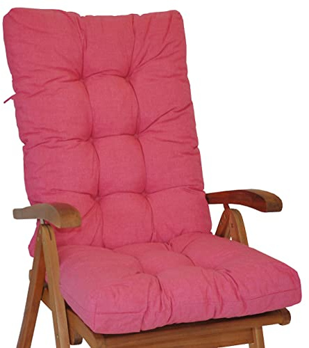 Rattani Polster für Gartenstuhl, Hochlehner Auflage Sylva, Gr. 120 x 50 cm, Color rosa Antico (alt rosa)