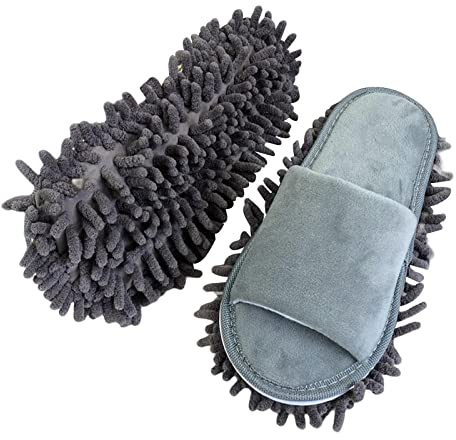 Folpus Damen Hausschuhe abnehmbare Hausschuhe Cosy Soft Fluffy Chenille Hausschuhe Damen Herren Mop Hausschuhe Anti-Rutsch-Boden Hausschuhe Reinigung Hausschuhe für Haus Büro