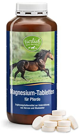 Sanct Bernhard tierlieb Magnesium-Tabletten für Pferde | Ergänzungsfuttermittel zur Unterstützung von Nerven & Muskulatur | 170 Tabletten