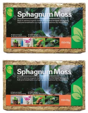 Sphagnum Moos Für Bonsai, Orchideen, Orchideensubstrat Wassermoos (2PC) | Sphagnum Moss Potting Mix Fleischfressende Pflanzen für Orchid Bio Dünger Home Blumenpflanzenanbau Torfmoos für Pflanzen