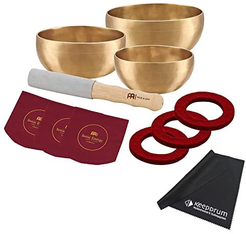 Meinl Sonic Energy SB-U-1500 Universal serie brons klangskålar set sångskål för meditation yoga + keepdrum mikrofiberduk