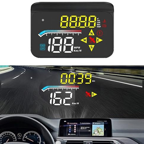 zalati HUD Display Head-Up Display Dual-Mode GPS OBD Reflexion Projektion auf Front Windschutzscheibe mit USB Anschluss für Autos