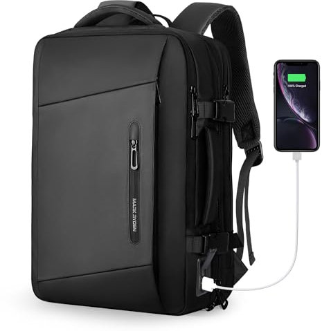 MARK RYDEN Laptop Rucksack Erweiterbar 25-40L, 17.3 Zoll Reiserucksack mit USB Ladeanschluss YKK Reißverschluss Wasserdicht Business Rucksack Herren für Geschenke zum Valentinstag