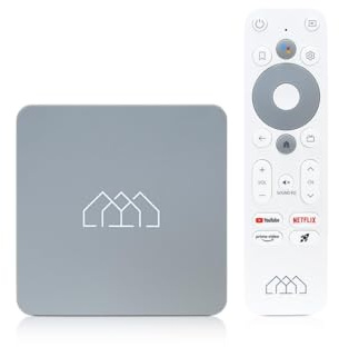 AB-COM Homatics Box HD Media Player mit Fernbedienung Media-Streaming-Client Android TV 11, 32GB, 1,5GB RAM Bluetooth 5.0 Unterstützt AV1 und Chromecast