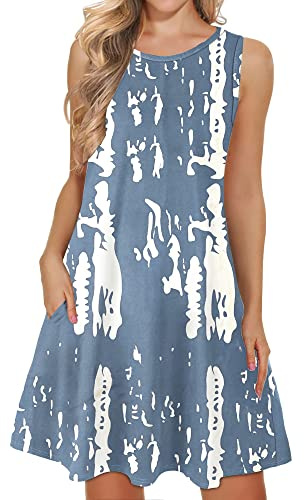 WNEEDU Boho Abiti Estivi da Donna Prendisole da Spiaggia Senza Maniche