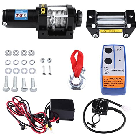 4000lb Elektrische Seilwinde 12v, Autowinde, 15m Stahlseilwinde Für Auto Quad Bike Auto ATV Anhänger