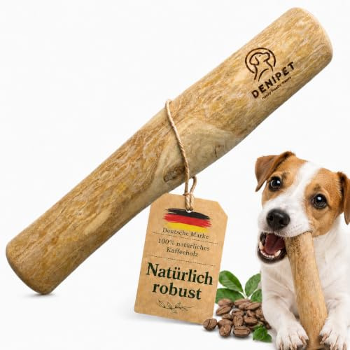DENIPET® Kaffeeholz Kauknochen für kleine Hunde 5–12 kg und Welpen, M | Naturbelassene, kalorienfreie Alternative zu Kaustange und Kauwurzel – auch für den Zahnwechsel