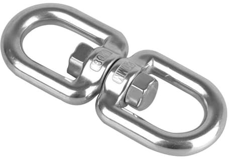 Girevole per poltrona sospesa - Gancio girevole in acciaio inossidabile | Previene gli attorcigliamenti della corda Anello a D chiuso | Gancio per sedia a dondolo per trasportare comodamente