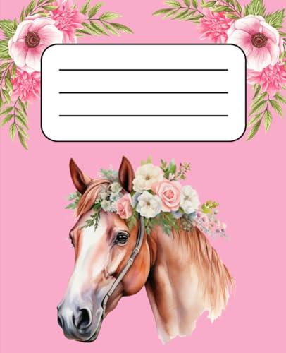 Floral Horse Composition Notebook: 100 blank lined pages