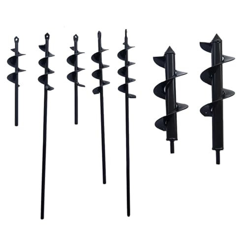 1Pcs Garden Auger Spiral Drill Bit Flower Planter Bulb Shaft Yard Gardening Earth Drill Planting Hole Digger Tool(8x30cm)