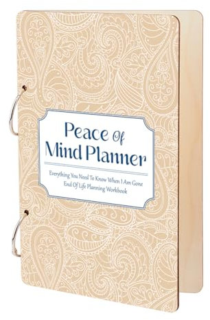 SUPERDANT Wooden Loose Leaf Binder Peace Of Mind Planner Greeting Card Organizer Postcard Photo Album 2-Rings Cover Paisley Pattern Card Keeper Book Holder Organizer Card Keepsake Cover
