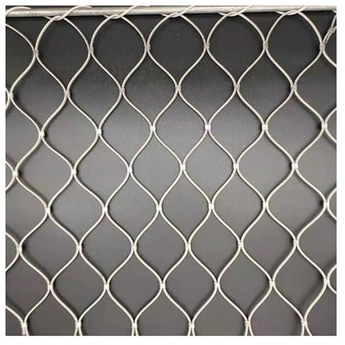 DTVEW 304 Edelstahl-Seilnetz, Geländer-Treppen-Sicherheits-Masche, 6cm/1,5mm Absturzsicherungsnetz In Großer Höhe Drahtseilgeflecht(1x12m/3.3x39.4ft)