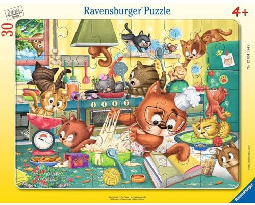 Ravensburger Kinderpuzzle – Rahmenpuzzle 30-48 Teile – Kätzchen im Folie – Mädchen oder Jungen ab 4 Jahren – hochwertiges Puzzle – Dicker und robuster Karton – 12004154