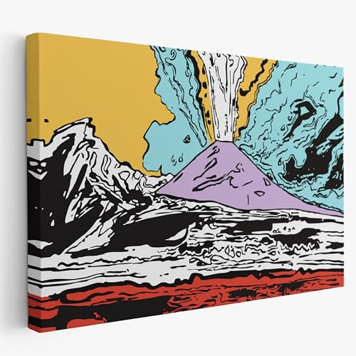 Artis Laboratory PosterAndy Warhol Riproduzione Vesuvio Vulcano 100x150cm - Stampa su Tela Artistica SENZA CORNICE, Quadri Moderni Soggiorno, Arredo Casa Ufficio, Eco-Friendly, Made in Italy