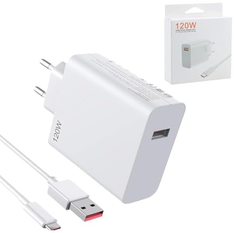 120W Hypercharge Turbo Laddare med 1 Meter USB-C Laddningskabel | Väggladdare Snabbladdare Kompatibel med Xiaomi 14 13 12 13t 12t 12s Pro Lite Redmi Note K70 K60 K50 12 11 Pro Plus