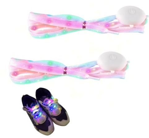 LED blinkande skosnören, 3 lägen LED-nylonskor, 7 färger blinkande skosnören, regnbågsskosnören för fest, hiphop, dans, sportskor, fritidsskor, 1 par, 1cmx120cm