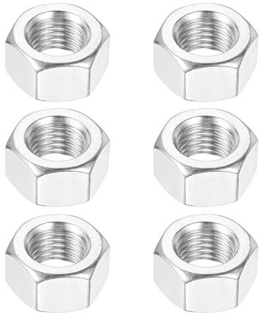 QUARKZMAN M12x1,5mm Sechskantmuttern 6Stk 304 Edelstahl metrische | Feingewinde-Sechskantmuttern Verbindungselemente 18mm/0,71 Breite, 10mm/0,39 Höhe für Maschinenbau Verwendung
