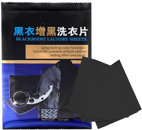 Tinte Para Ropa Negro - 50 Piezas Restaurador Suave Y Duradero,Fijador De Color Tinte Para Tela Hojas De Lavado Negras,Uso En Hogar Apartamento Exterior Viaje Lavado Camisetas Algodón Lino