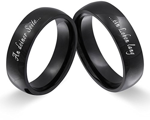 Juwelier Schönschmied Trauringe Partnerringe Eheringe - inkl. WUNSCHGRAVUR - Edelstahl 58-54 148HHac - mit AMAZON KONFIGURATOR direkt online gestalten !