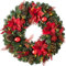 WeRChristmas Couronne décorée avec 50 lumières LED et fonction minuterie, multicolore, 75 cm