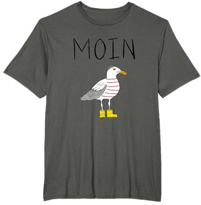 Moin Löppt Spruch Möwe Meer Lustig Geschenk Norden Digga See T-Shirt