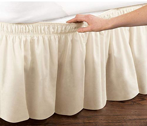LUKKC Bettrock Bettumrandung, Bett-Rüschen, Staub-Rüschen, Luxus-Hotel-Qualität, 120/150/180 * 200CM Knitterfrei, Lichtbeständig, Bettumrandung, Bett-Rock (Color : C, Size : 100x200cm+38cm)
