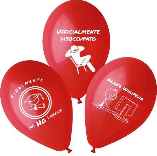 HONOS BIO - 24 Palloncini Biodegradabili Laurea, Decorazioni e Addobbi, Gadget Divertenti, Feste Lauerati (LAUREA UOMO)