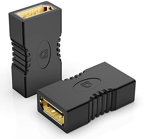 J&D Adattatori per Accoppiatore DisplayPort, 2 Pacchi Placcato Oro 4K DP da Femmina a DP Femmina Accoppiatore DisplayPort Extender, Supporta Ethernet 3D 4K