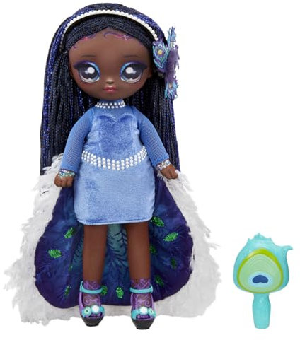Na Na Na Surprise Teens Puppen Serie 3 - Queenie Plume - 28 cm große Modepuppe mit weichem Körper zum Posen - Outfit & Accessoires von Pfauen inspiriert - Tolles Geschenk für Kinder ab 5 Jahren