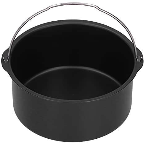 Alvinlite Air Fryer Cake Pan Universal Air Fryer Accesorio Steel Pizza Pan Baking Cake Barril para ollas a presión, freidoras de Aire y hornos(7) Bandeja