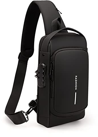 Gutriff Brusttasche und Schulterrucksack mit Schultergurt für Damen und Herren,Umhängetasche mit Mehreren Taschen für Arbeit, Radfahren, Motorrad, Sport und Reisen