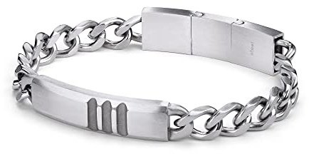 Fynch-Hatton Herren Armband – Edelstahl in Silber, Silber Antik & Schwarz