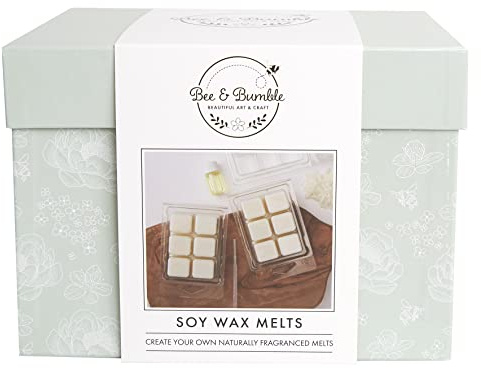 Bee & Bumble Make Your Own Soy Wax Melts, Set Of 3, 300g Soy Wax, Vanilla Fragance Oil, Craft Kit Set, DIY, Art And Crafts, Wax, Unique Gift, Hobby Craft For Adults And Older Kids