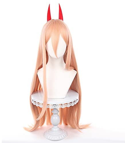 OSIAS Chainsaw Man Parrucca Cosplay Power per Donna e Ragazza Corno di Demone