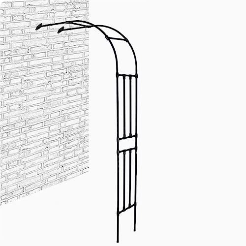 Acier Arche Jardin, Arche à rosiers demi, Arcade à Rosiers en métal contre le mur, diverses plantes grimpantes Arches de jardin, tonnelle de demi-arche de pelouse de jardin extérieur ( Color : Nero ,
