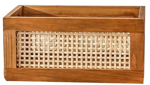 WHAMVOX Retro Gewebte Körbe Geflochten und Bambus Praktische Aufbewahrungskörbe mit Großer Kapazität für Desktop Storage und Home Decor