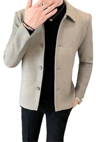 MQMYJSP Manteau en coton pour homme Automne et hiver Veste courte en laine Veste Coupe-vent Jeunesse Personnalité Vêtements pour hommes