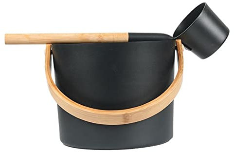 Kit seau de sauna, seau en aluminium résistant, baril pour sauna en aluminium avec set de cuillères, baril pour sauna avec louche assortie pour salles de bains - Seau de sauna de luxe