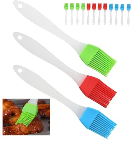 ZSRVAJ 12 PCS Silicone Pastry Brush, Silicone Brush Cooking, Detachable Head Oil Brush for Cooking, Pastry Brushes for Barbecues Pastries Food Stirring Baking Cooking (Multicolour)