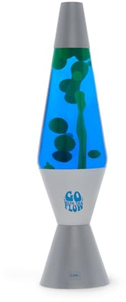 Legami - Lava Lamp Magmastic, lámpara de lava con efecto relajante, líquido azul lava verde, bombillas incluidas, diámetro 11 cm, altura 36,3 cm, tema Silver