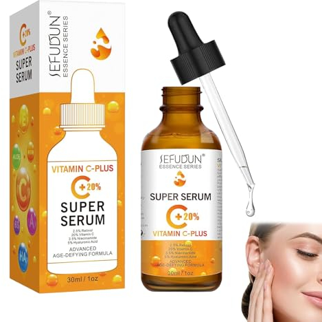 Vitamin C Serum Gesicht,20% Vitamin C Serum Mit Hyaluronsäure für Gesicht & Dekollete,Serum Gesicht,Vitamin C Serum Hochdosiert,Vitamin C Gesicht Anti-Aging Gegen Dunkle Flecken (30ml)