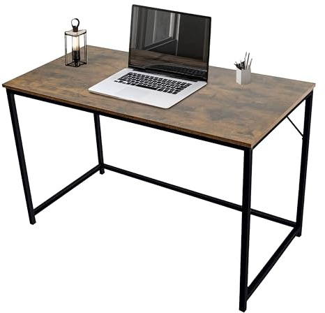 Direct Online Houseware House of Home Computer Desk 120cm Rustic Brown Black Metal Frame Study