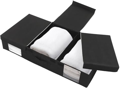 PurpleMinder Unterbett-Aufbewahrungsbehälter, Zusammenklappbarer Dreiseitiger Reißverschluss-Abdeckung-Korb Leichtes Auffinden Langlebiges Material Faltbar für Schuhe und Decken Kissen